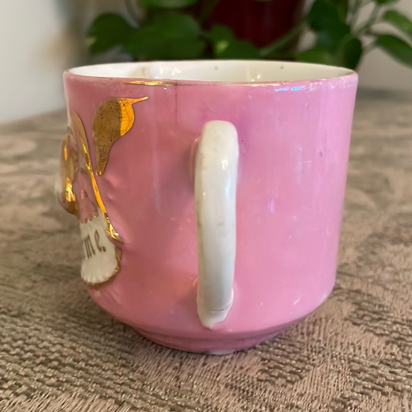 Antique German Lustre Remembrance Mustache Cup - Picture 6 of 8